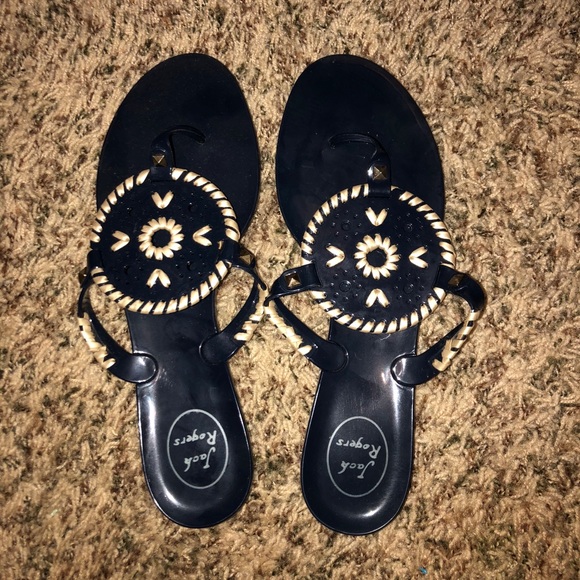 Navy Jack Rogers Flip Flops - Picture 1 of 4